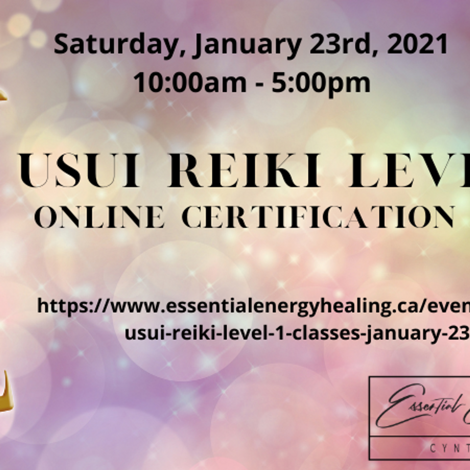 ONLINE USUI REIKI LEVEL 1 CLASSES - January 23rd, 2021