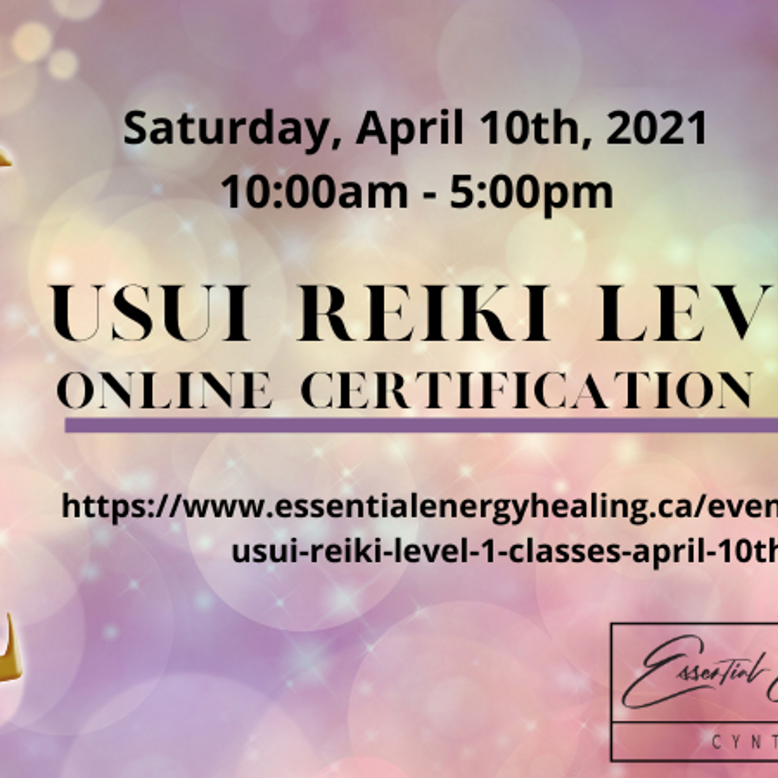 ONLINE USUI REIKI LEVEL 1 CLASSES - April 10th, 2021 