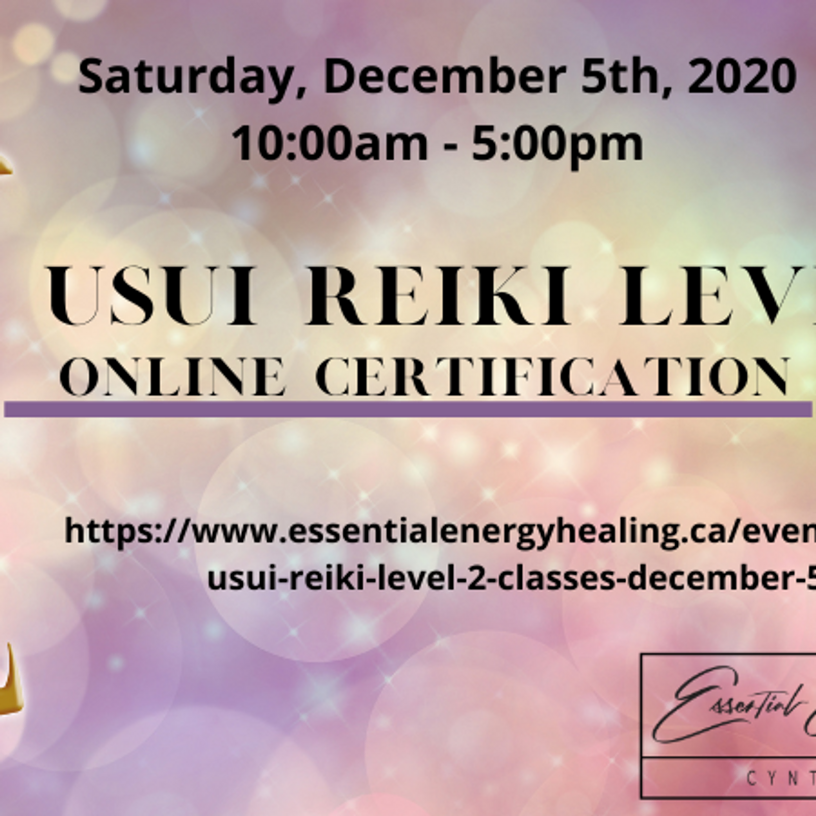 ONLINE USUI REIKI LEVEL 2 CLASSES - December 5th, 2020